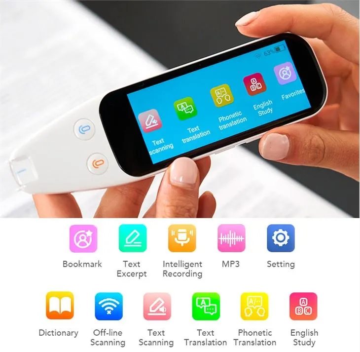 Thiết bị dịch ngôn ngữ quét màn hình cảm ứng 3,46 inch